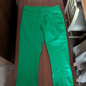 Green skinny jeans
